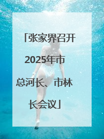 张家界召开2025年市总河长、市林长会议